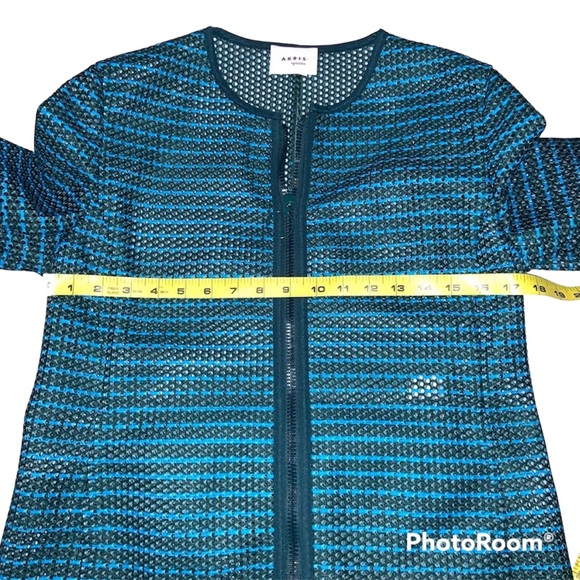 Akris Front-Zip Printed Mesh Knit Jacket - Picture 5 of 6